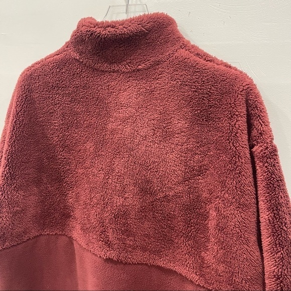 All In Motion Half Fleece Pullover Popover Sweater Drawstring Burgundy XL - Picture 9 of 9